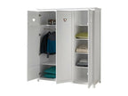 Dekonao - White 3-Door Wardrobe with Openwork Heart Pattern AIBW11236