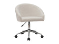 Dekonao design office chair in beige chenille velvet fabric and chrome steel Dekonao TJLZ66684