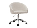 Dekonao design office chair in beige chenille velvet fabric and chrome steel Dekonao TJLZ66684