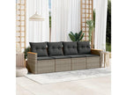4-piece garden furniture set with grey resin wicker cushions DDSA71248