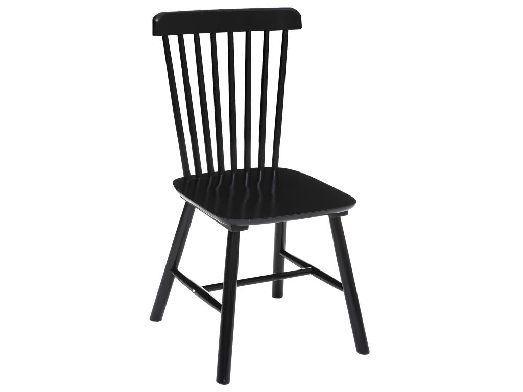 Set of 2 black wooden chairs - Length 46.5 x Depth 52 x Height 87 cm HWHP26496