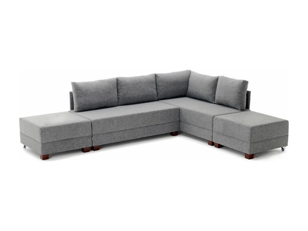 Dekonao Modular Right-Hand Corner Sofa, Grey Fabric DOQU85121