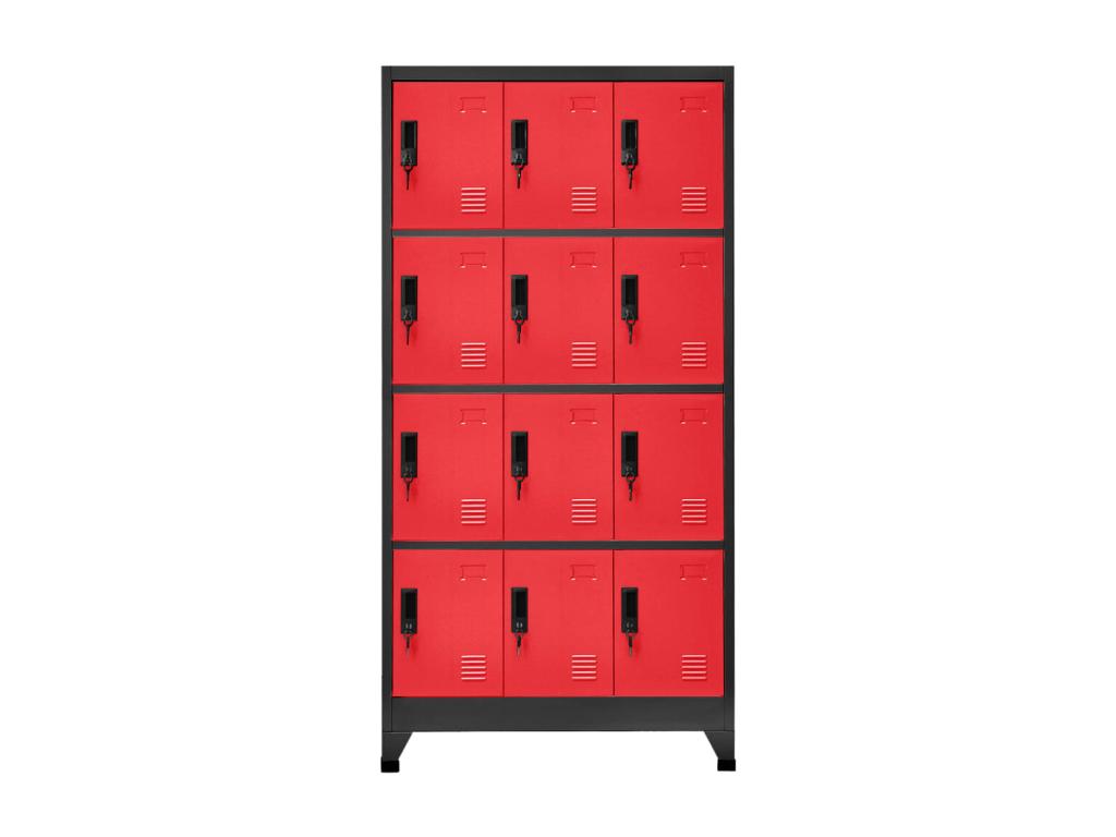 Anthracite and red locker cabinet 90x45x180 Steel 2 ISZB81088