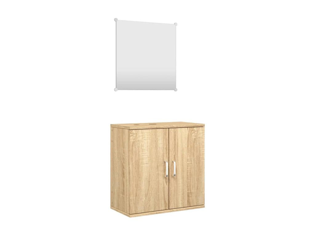2-piece bathroom furniture set, engineered oak wood ORGK39713
