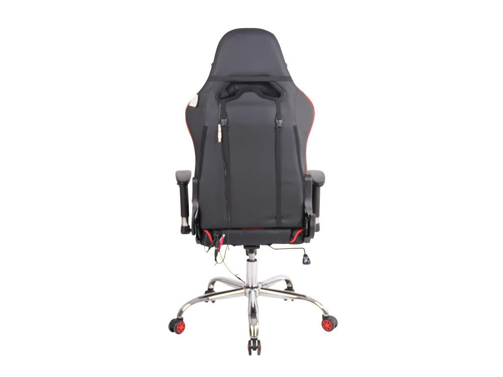 Office chair - Faux leather / Chrome metal - Black / Red - Nobellea XM XYCC35057