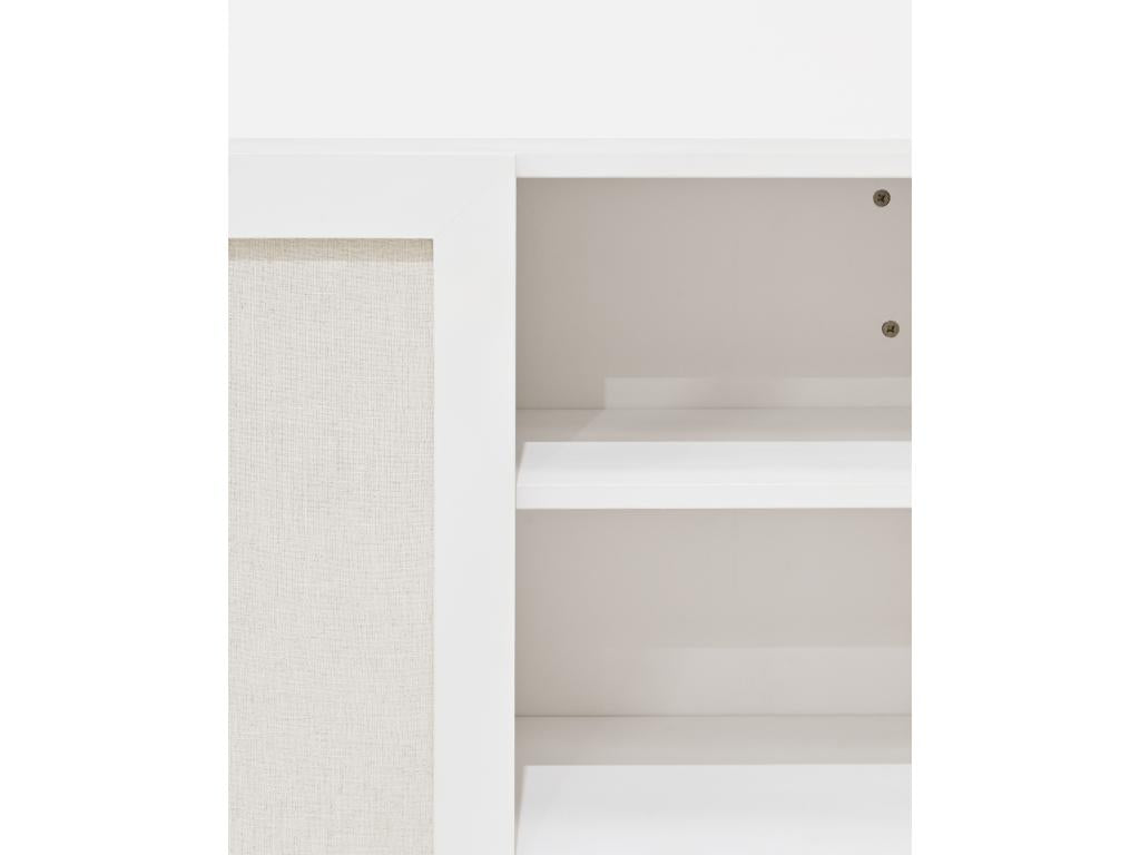 Wardrobe in fir wood and white linen fabric 180x80cm - LINEN - Dekonao EGQY49208