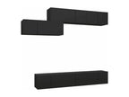 7-Piece TV Stand Set, Black, Chipboard QTWB62612