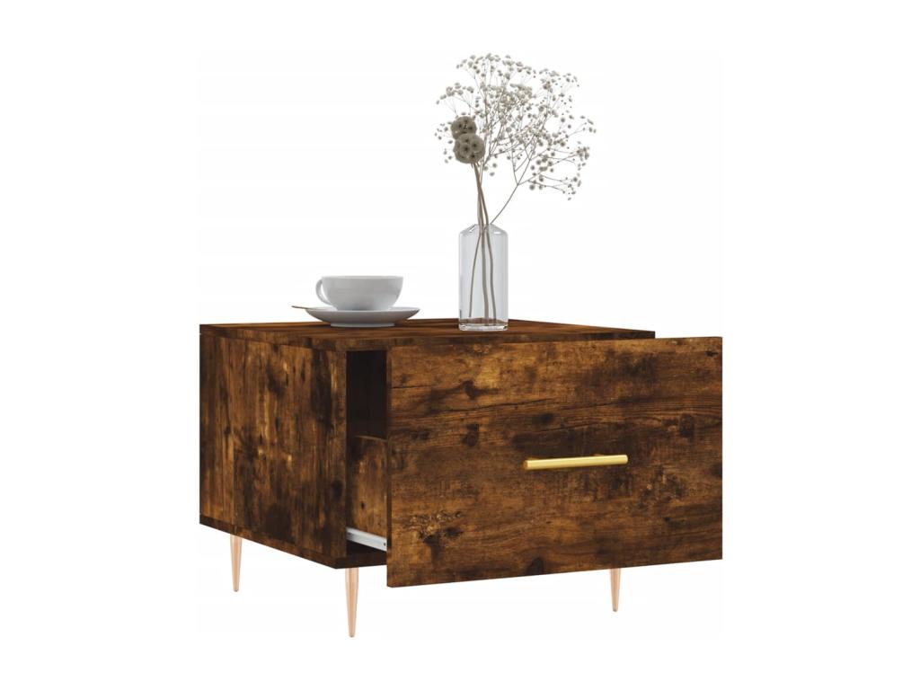 Smoked Oak Coffee Table 50x50x40 Engineered Wood RIFW08586