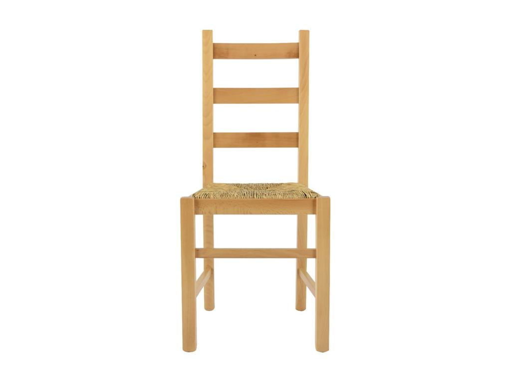 Dekonao - Set of 4 Natural Chairs with Straw Seats WSXX51926