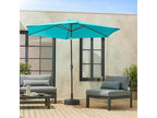 Round straight parasol 300cm - Dekonao Turquoise - adjustable central aluminium pole and Dekonao GMTE63130 opening