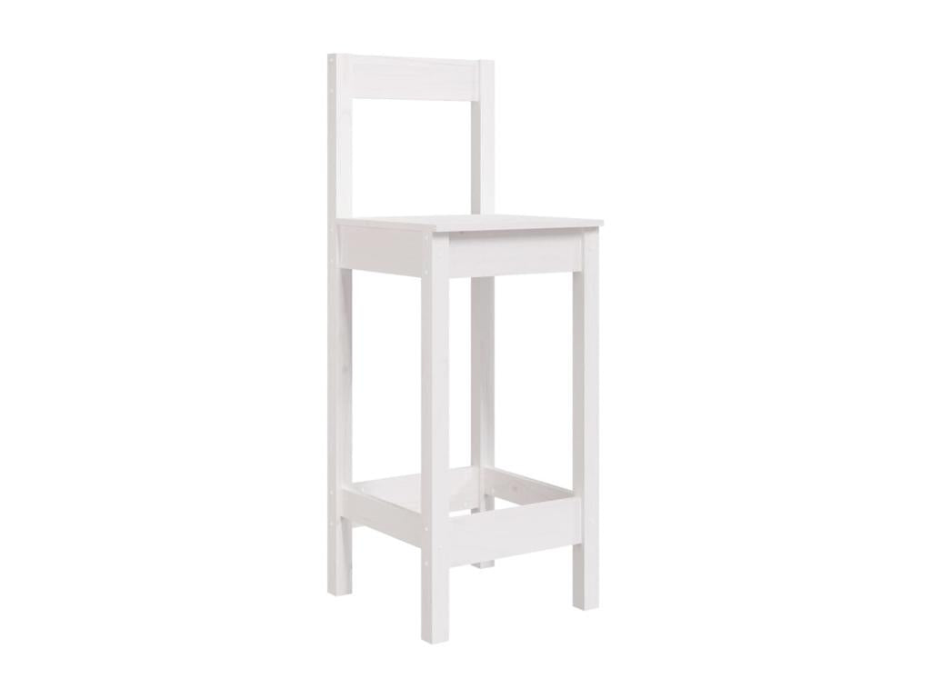 Set of 2 white bar stools, 40x41.5x112 cm, solid pine wood, MZEB78065