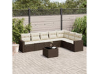 8-piece garden furniture set with brown resin wicker cushions AUNJ75933