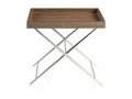Dekonao XJXA90505 Side Table in Walnut Veneer and Stainless Steel