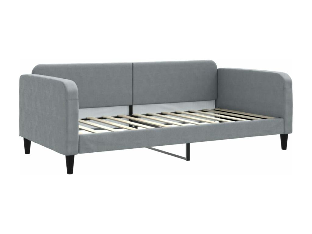 Daybed with pull-out bed and drawers, light grey, 100x200 cm, fabric ZNIG03588
