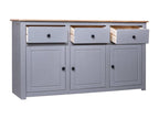 Gray Sideboard 135x40x80 cm Solid Pine Assortment Ligniva QDHS37858