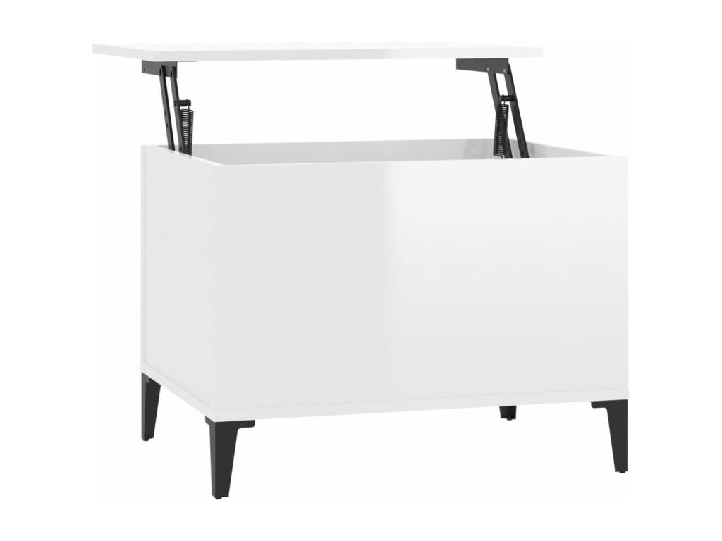 Coffee table, glossy white, 60x44.5x45 cm, engineered wood, LLUI12743