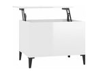 Coffee table, glossy white, 60x44.5x45 cm, engineered wood, LLUI12743
