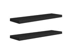 Floating wall shelves, 2 pcs, black, 90x23.5x3.8 cm, MDF, HMAK40916
