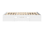 Bed frame without mattress white 140x190 cm engineered wood IOWI50796