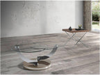 Dekonao XJXA90505 Side Table in Walnut Veneer and Stainless Steel