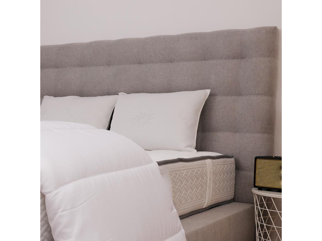 Dekonao upholstered headboard in high-quality grey fabric - length 105 x width 90 cm YKLS48811