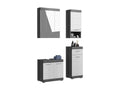Dekonao bathroom set – Vanity unit with storage cabinet, mirror, and 2 half-columns – Dark grey and white GVMB28192