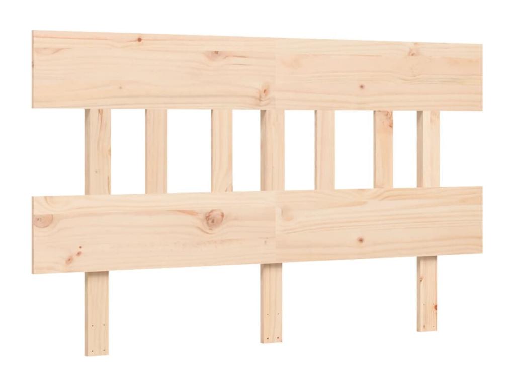 Bed frame with headboard 140x200 cm solid wood CHAQ81901