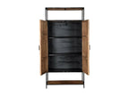 Dekonao High Buffet with 2 Doors, Solid Mango Wood and Black Metal BOVL51570