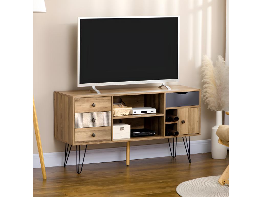 Dekonao industrial TV stand, wood and black finish CAGL97488