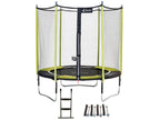 Nobellea - 244cm Garden Trampoline with Safety Net, Anchor Ladder, JUMPI Green/Black 250 VKQG31115