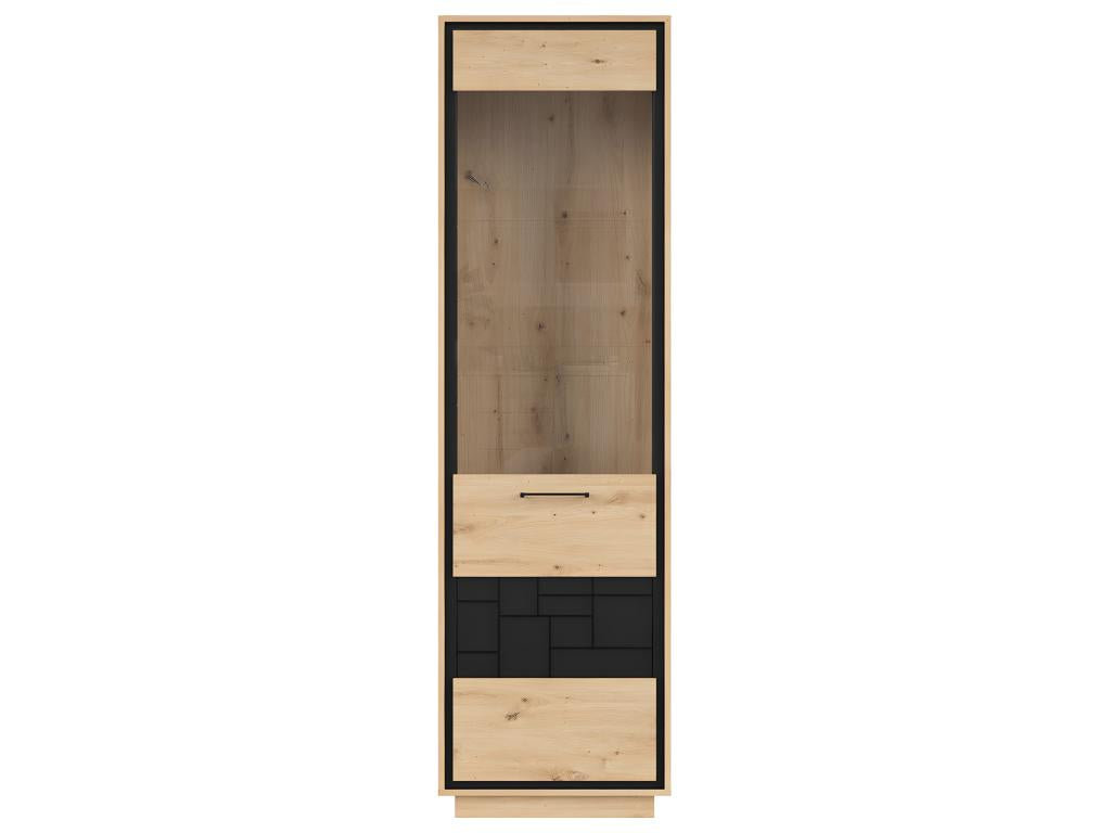 Dekonao 1-Door Display Cabinet, Wood and Black AIKZ55621