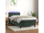Dekonao bed base with mattress and LED, Dark Green, 90x200cm, TRYS70059