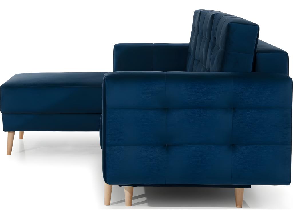 Dekonao convertible corner sofa - in quality fabric, 5-seater, dark blue, left-hand corner (front view) CCVW81249