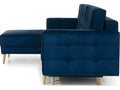Dekonao convertible corner sofa - in quality fabric, 5-seater, dark blue, left-hand corner (front view) CCVW81249