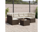 7-piece brown resin wicker garden furniture set with cushions OJGZ37149