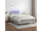 Dekonao bed base with LED light grey mattress 120x190 cm fabric GGSC19747