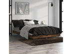 Bed frame without mattress, smoked oak, 120x190 cm, engineered wood, VGXQ46770