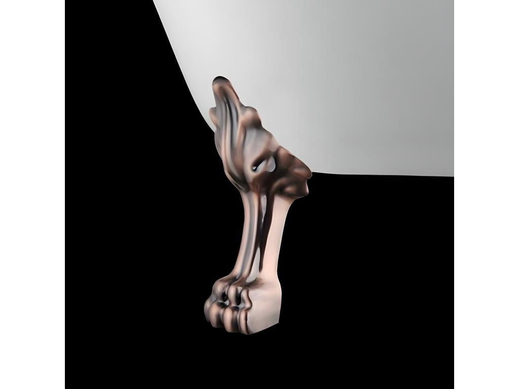 Vintage retro freestanding bathtub, Dekonao White, 170 cm, Dekonao feet, aged red copper, KXQT93849