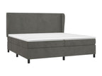Upholstered bed base and mattress, Dark Grey 200x200cm Velvet OCZO98576