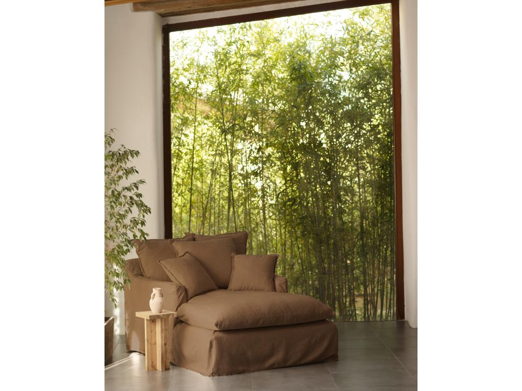 Armchair in cotton and linen, terracotta color, 115x170cm SVUX63333