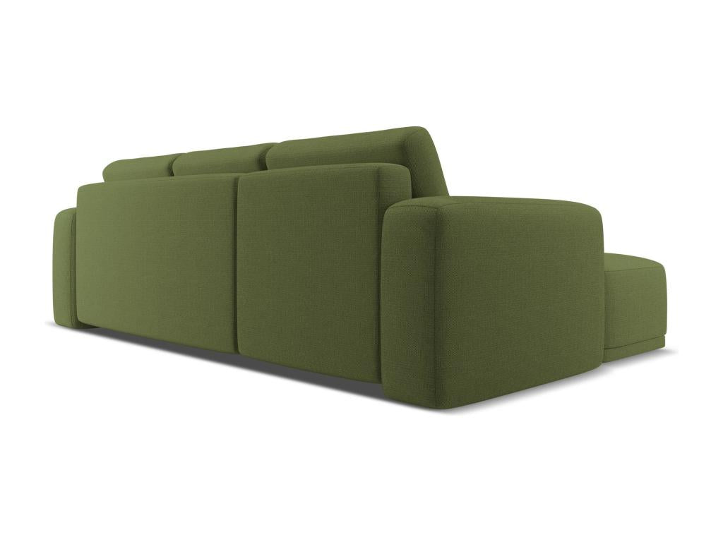 Left-hand corner sofa bed in chenille fabric - bottle green - Dekonao UAQZ32328