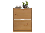 Mestre shoe cabinet with 2 honey-colored door slams. ZLNW21361