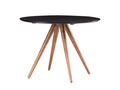 Round designer dining table in walnut and black, D106 cm, Dekonao FHHK55522