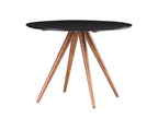 Round designer dining table in walnut and black, D106 cm, Dekonao FHHK55522