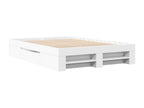 Bed frame without mattress white 140x190 cm engineered wood IOWI50796