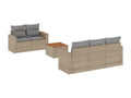 Garden furniture set with cushions, 6 pieces, beige woven resin BKVV79671
