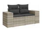 6-piece garden furniture set with light grey cushions, woven resin SMCG66328