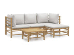 Dekonao WKQY45765 5-piece garden furniture set with light grey cushions