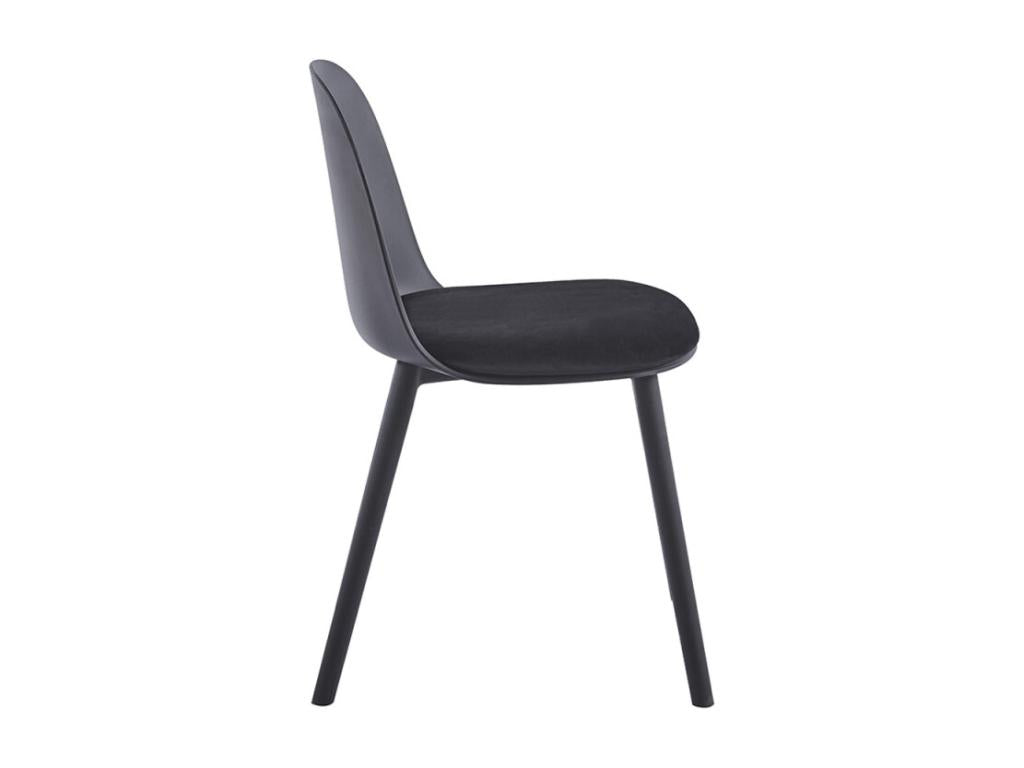 Dekonao chair with velvet seat cushion - Comfort and modernity - Black VTLA74765