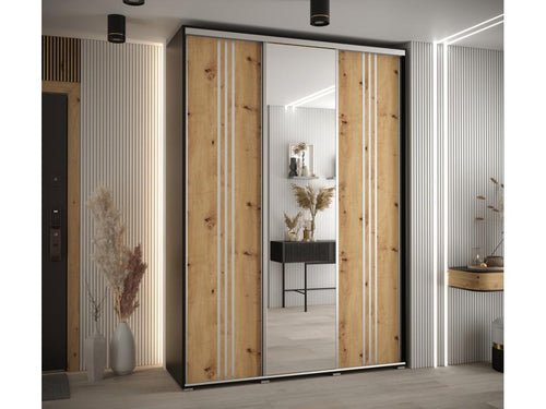 Dekonao 7 Sliding Door Wardrobe 235.2/170/45 3 Doors Black/Dekonao/Silver XXUQ31557